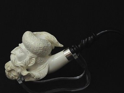 Moroccan Arabian Cavalier Musketeer Block Meerschaum Pipe 925 Silver by Cor 3478