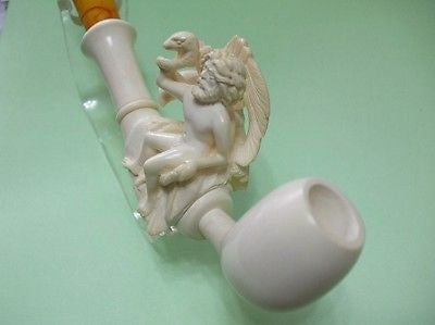 Eagle, Snake, Man Prominent Tobacco Meerschaum Pipe Greek Mythology Gift 7791