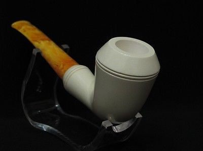 Smooth Straight Bulldog Block Meerschaum Pipe Colors fast Gift Case Meerco 6611
