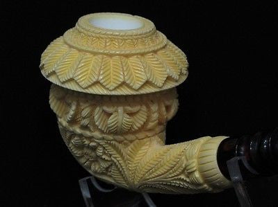 Topkapi Calabash Floral Meerschaum Pipe Huge Yellow Antique looks ebay pipe 8224