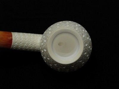 Lattice Apple Billiard Meerschaum Pipe Tobacco Freehand Big Bowl Gift Case 6148