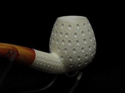 Lattice Apple Billiard Meerschaum Pipe Tobacco Freehand Big Bowl Gift Case 6148