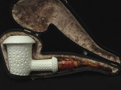 Poker Lattice Calabash Meerschaum Pipe Sitter smoking Danske Light weight 2895