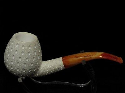 Lattice Apple Billiard Meerschaum Pipe Tobacco Freehand Big Bowl Gift Case 6148