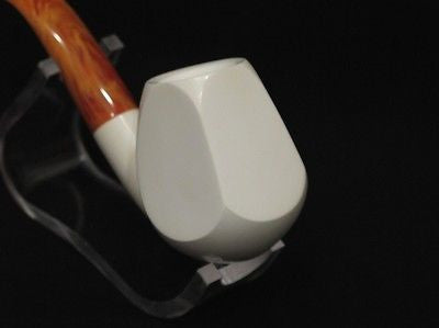 Smooth Paneled Bent Block Meerschaum Pipe Big Bowl High quality Hand carved 3538