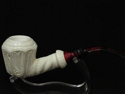 Spiral Danske Shank Block Meerschaum Pipe Unique pipes Hand made in Turkey 8431