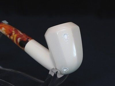 Half Bent Smooth Churchwarden 7 mm Meerschaum Cigarette Holder Extra Stem 7094