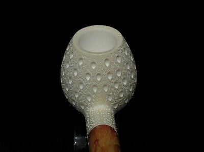Lattice Apple Billiard Meerschaum Pipe Tobacco Freehand Big Bowl Gift Case 6148