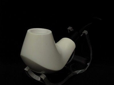 Classic Plain Smooth Block Meerschaum Pipe Acrylic mouth piece Free hand 2325