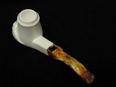 Smooth Tulip Floral Solid Block Meerschaum Pipe Free hand Ideal Big Bowl 0507