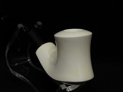 Smooth Bent Plain Block Meerschaum Pipe seafoam Colors faster Freehand 0268