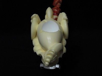 Yellow Eagle Claw Egg Block Meerschaum Pipe by Kudret Big Bowl Gift Case 0922