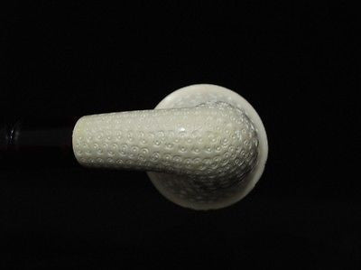 Half Bent Lattice Calabash Block Meerschaum Pipe 2stem Classic Churchwarden 0954