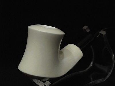 Smooth Bent Plain Block Meerschaum Pipe seafoam Colors faster Freehand 0268