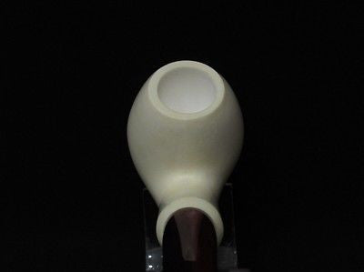 Smooth Bent Apple Block Meerschaum Pipe Red Acrylic Stem Colors nice Turkey 4986