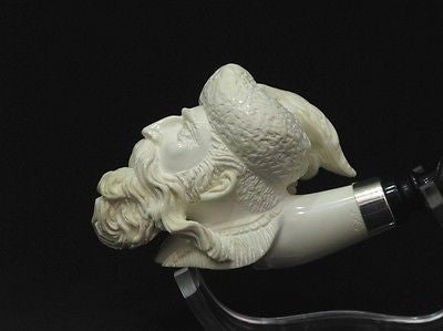 Moroccan Arabian Cavalier Musketeer Block Meerschaum Pipe 925 Silver by Cor 3478