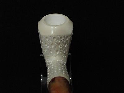 Paneled Billiard Lattice Bent Block Meerschaum Pipe Gift Case Hand carved 9352