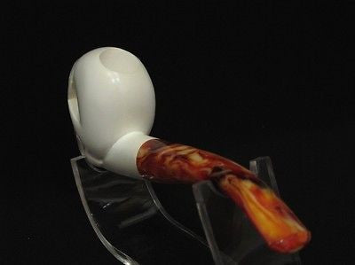 Bent Skull Horror Block Meerschaum Pipe Scary Hand Made Turkey Gift Case 7743