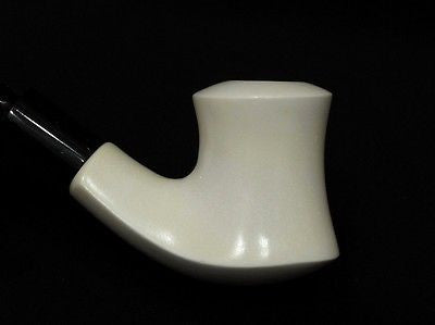 Smooth Bent Plain Block Meerschaum Pipe seafoam Colors faster Freehand 0268