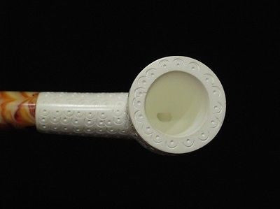 Lattice Straight Billiard Block Meerschaum Pipe Tobacco smoking from Turkey 3461