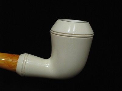 Smooth Straight Bulldog Block Meerschaum Pipe Colors fast Gift Case Meerco 6611