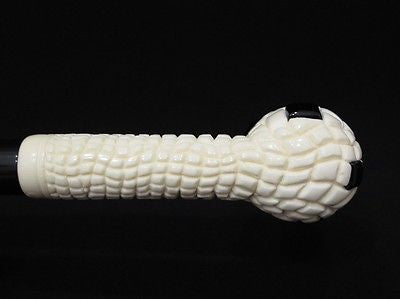 Italian Style Canadian Block Meerschaum Pipe w/ Inlaid Black Onyx Rare Cor 2860