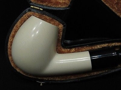 Smooth Bent Billiard Block Meerschaum Pipe Colors fast Hand carved Acrylic 4234