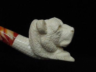 Cute Bear Block Meerschaum Pipe Animal sepiolite ideal smoking Hand carved 3269