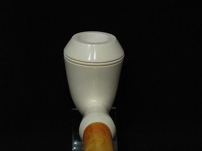 Smooth Straight Bulldog Block Meerschaum Pipe Colors fast Gift Case Meerco 6611