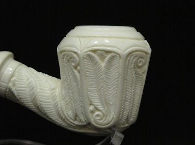 Spiral Danske Shank Block Meerschaum Pipe Unique pipes Hand made in Turkey 8431