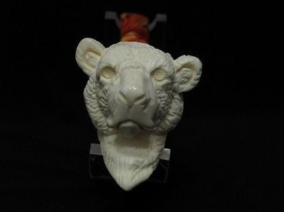 Cute Bear Block Meerschaum Pipe Animal sepiolite ideal smoking Hand carved 3269