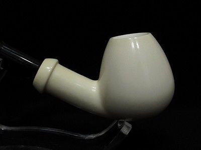 Smooth Bent Apple Danske Block Meerschaum Pipe Lightweight Sitter Big Bowl 5217